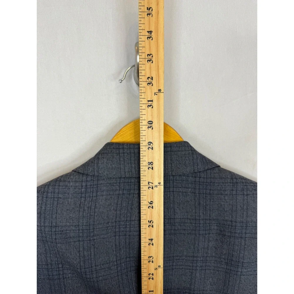Sondergaard Copenhagen Mens Grey‎ Plaid Slim Fit Blazer Jacket 38R SSJF075